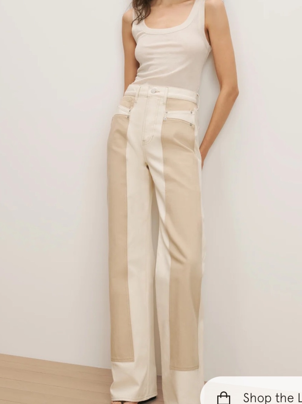 Veronica Beard Taylor Color-Block Wide-Leg Jean
